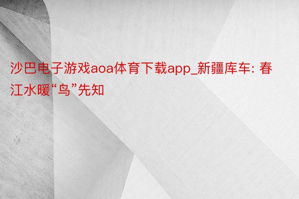 沙巴电子游戏aoa体育下载app_新疆库车: 春江水暖“鸟”先知